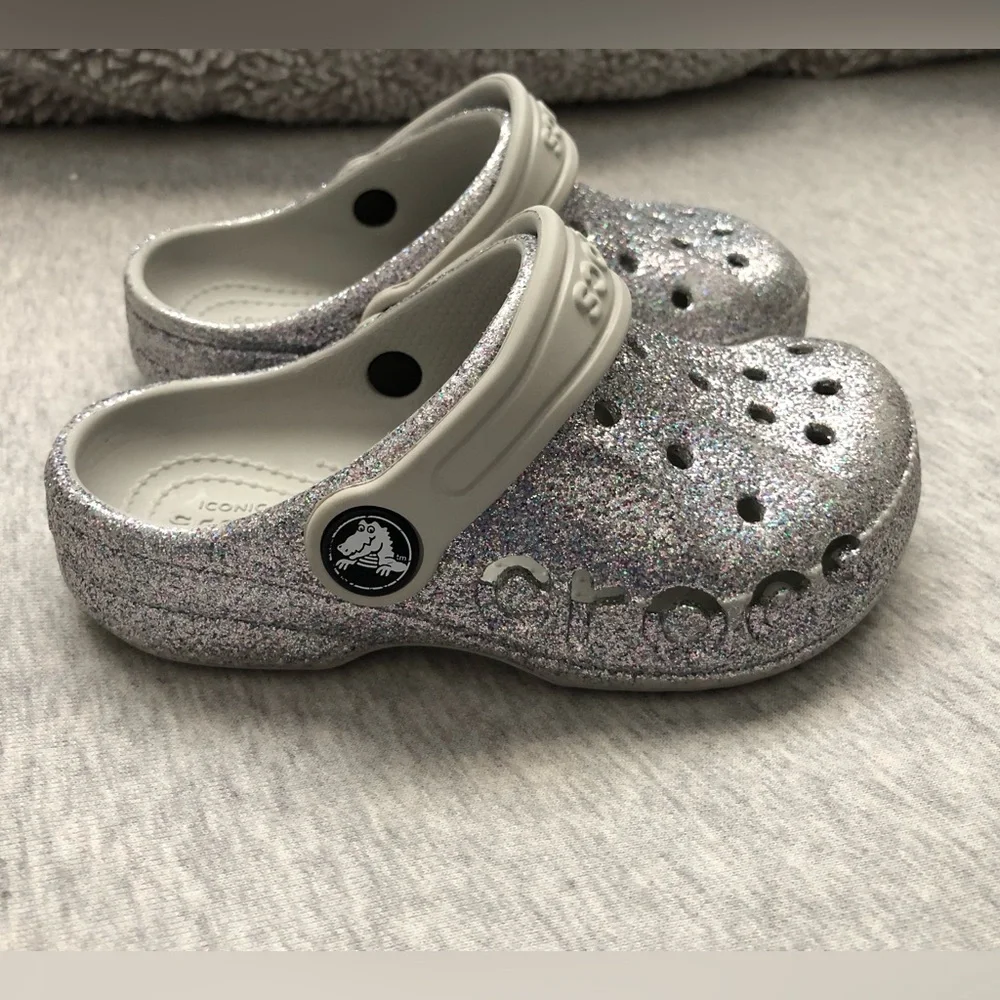 Crocs Kids Classic Glitter Clog Sandals Size: C9